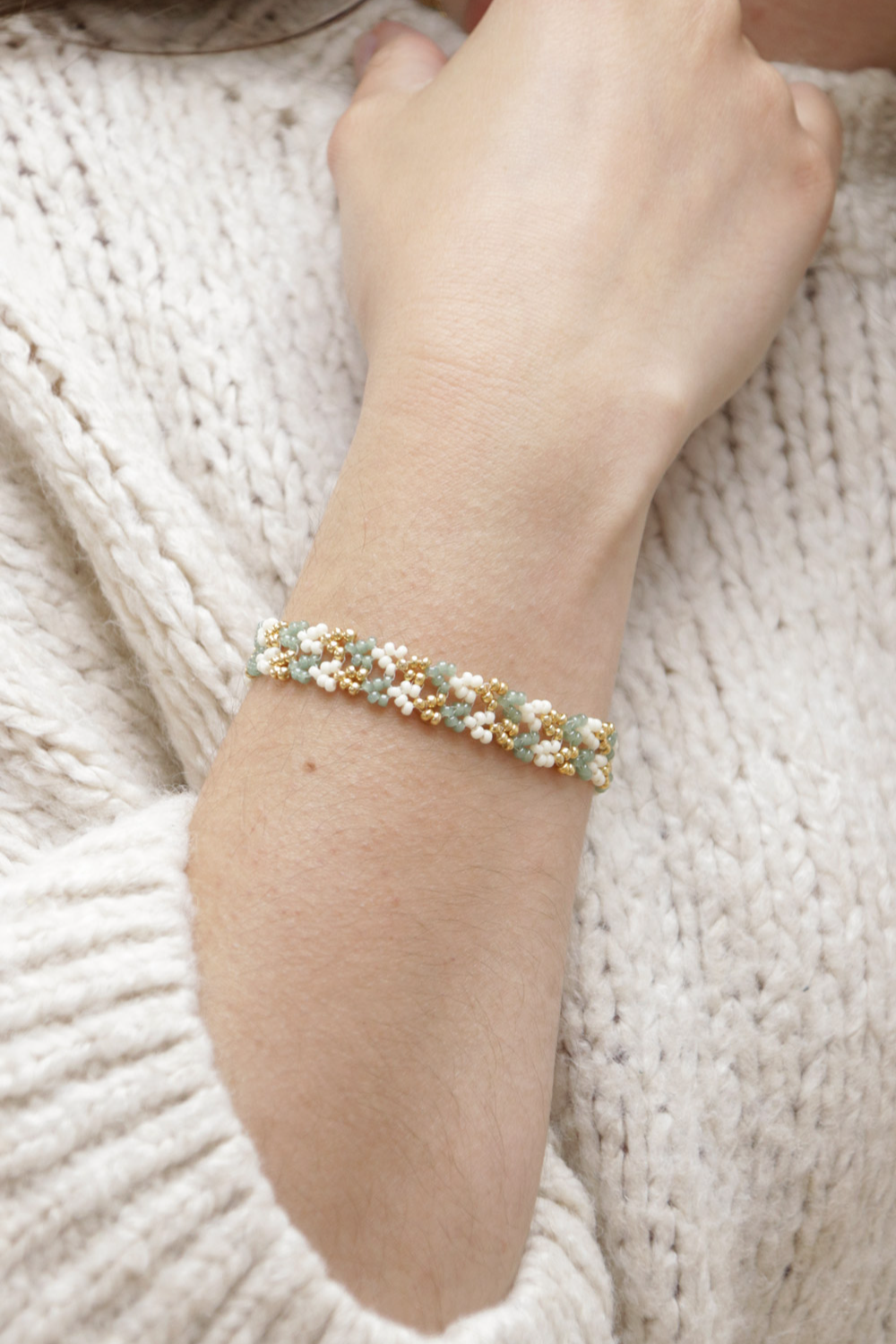 Schema Hubble stitch double bead bracelet tutorial Schema Hubble stitch double bead bracelet tutorial