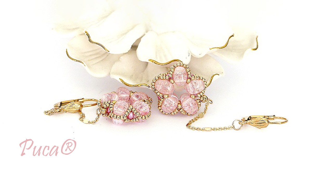 Schema  Samos beads earrings by Puca®, columbine