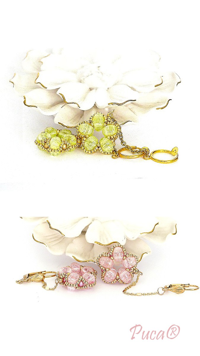 Schema  Samos beads earrings by Puca®, columbine