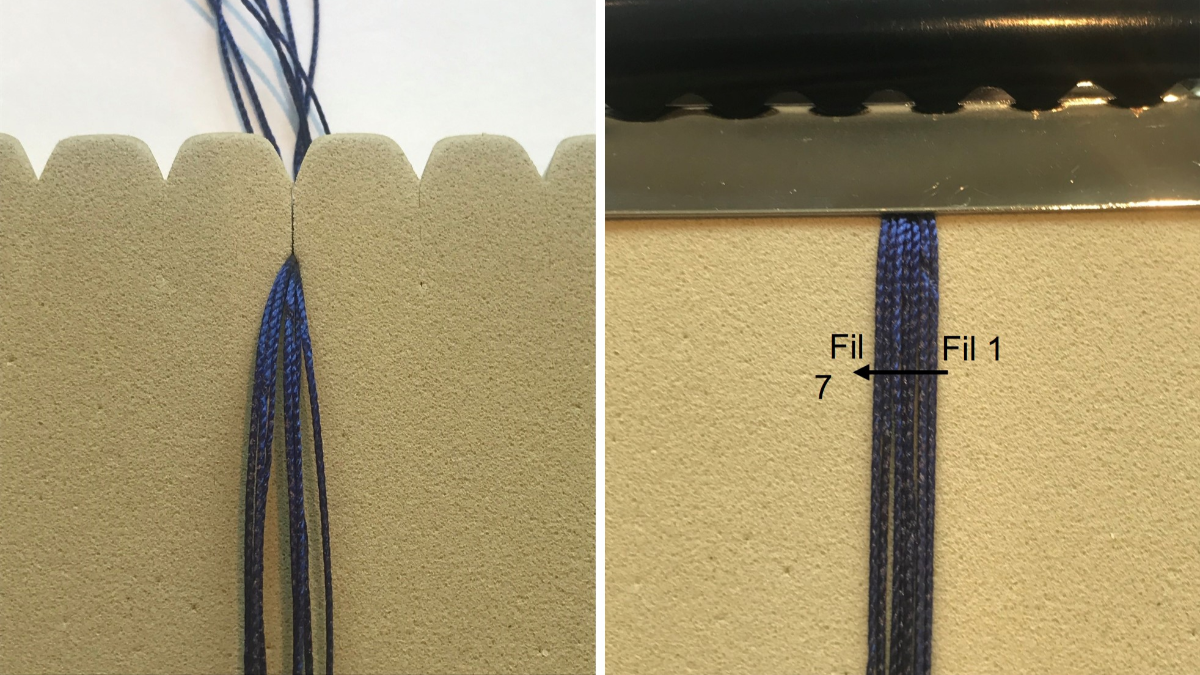 Men's micro macramé bracelet : Step 1 Men's micro macramé bracelet : Step 1