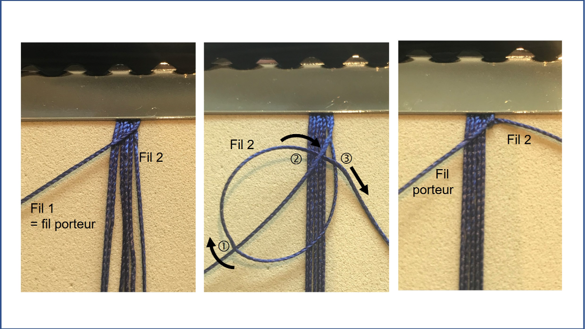 Men's micro macramé bracelet : Step 2 Men's micro macramé bracelet : Step 2