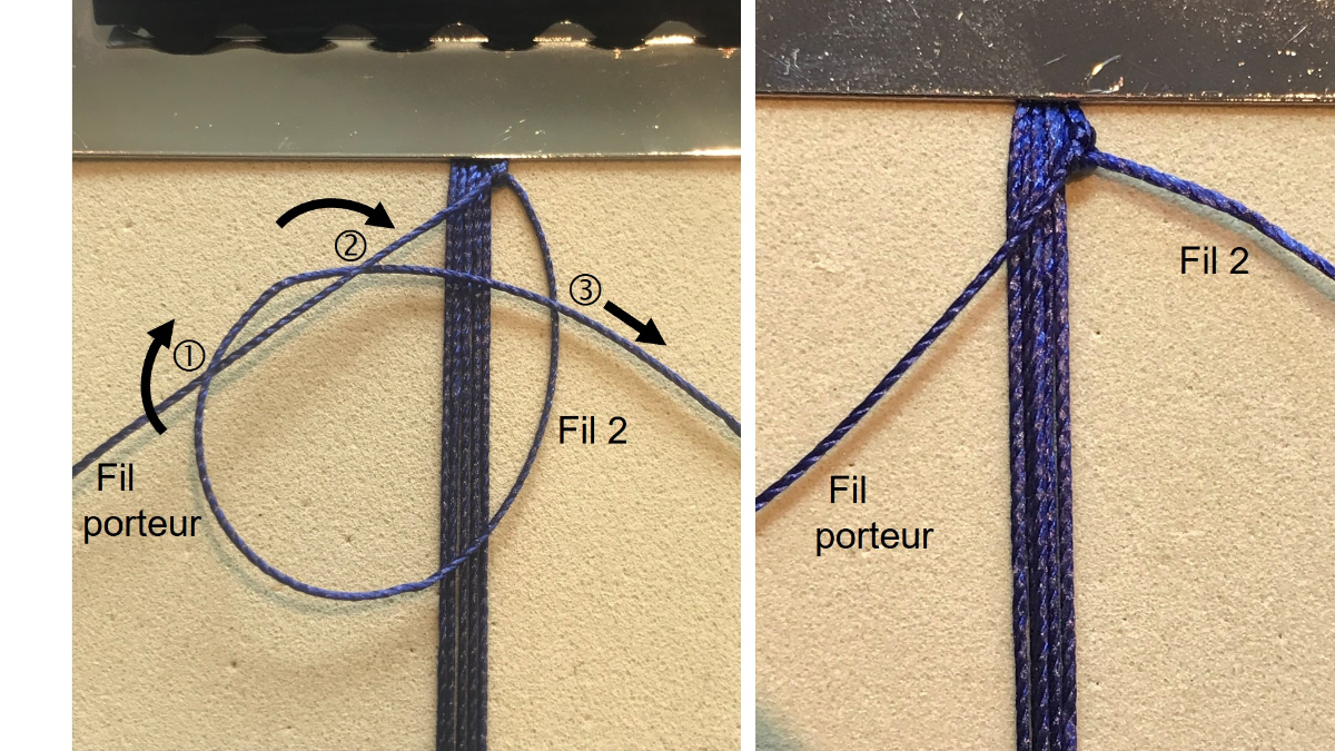 Men's micro macramé bracelet : Step 3 Men's micro macramé bracelet : Step 3