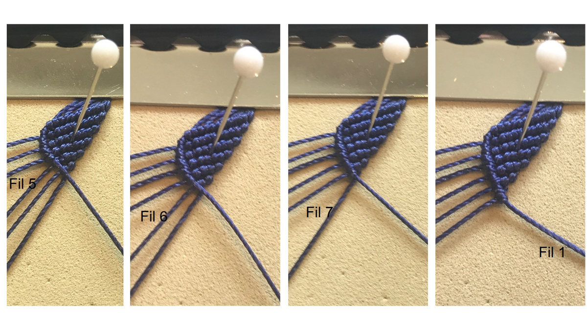 Men's micro macramé bracelet : Step 19 Men's micro macramé bracelet : Step 19