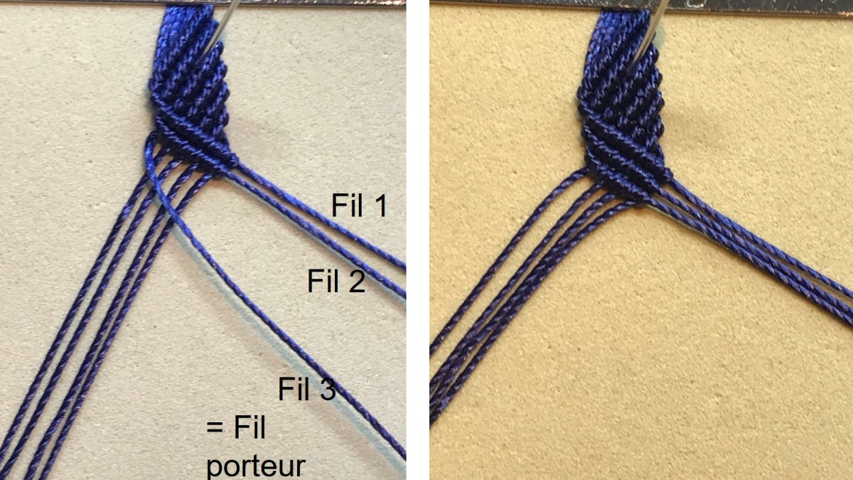 Men's micro macramé bracelet : Step 21 Men's micro macramé bracelet : Step 21