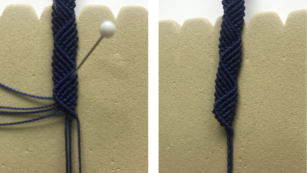 Men's micro macramé bracelet : Step 30 Men's micro macramé bracelet : Step 30