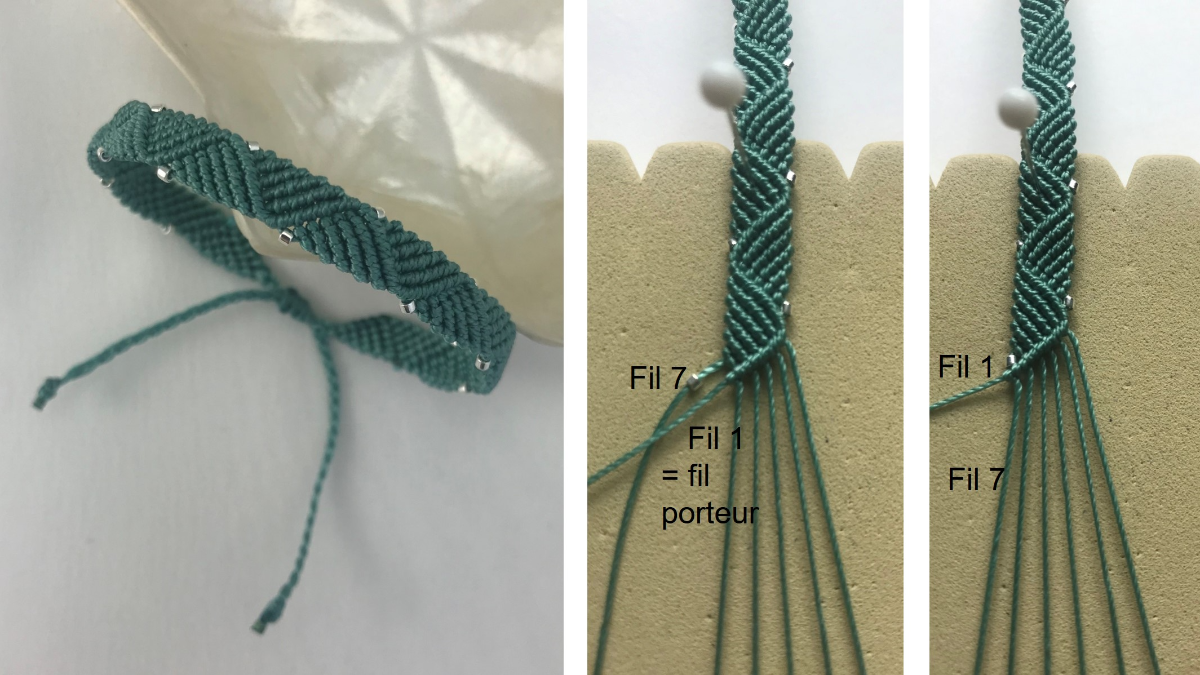 Men's micro macramé bracelet : Step 34 Men's micro macramé bracelet : Step 34