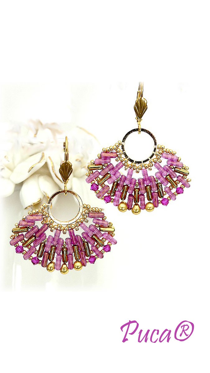 Schema Dolce Vita earrings with Piros® by Puca® beads Schema Dolce Vita earrings with Piros® by Puca® beads