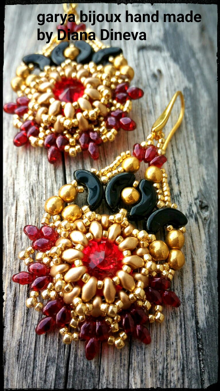 Schema Earrings with MiniDuo, Arcos® and PureCrystal ® cabochon Schema Earrings with MiniDuo, Arcos® and PureCrystal ® cabochon