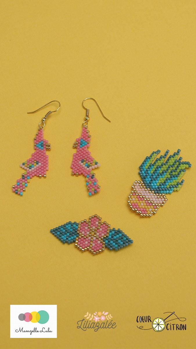 DIY bead weaving for summer in brick stitch