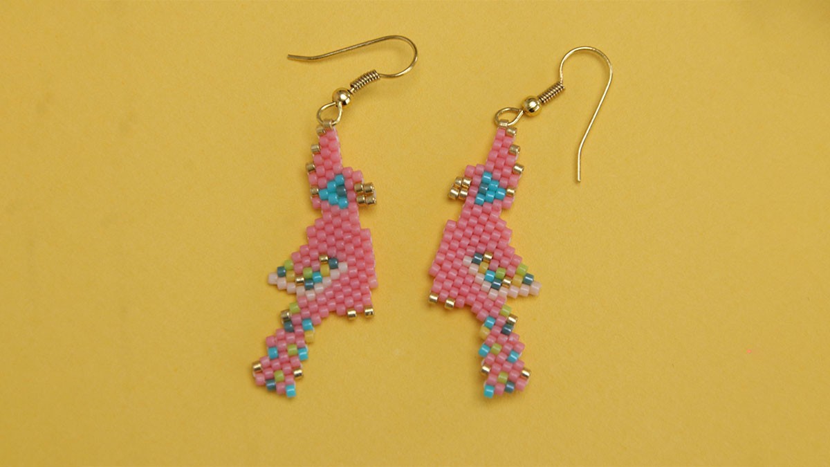 DIY bead weaving for summer in brick stitch : Step 3