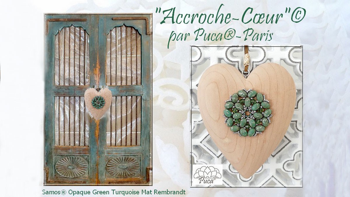 Heart hook with Samos beads by Puca®.