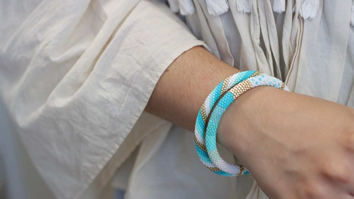 Spiral crochet bracelets without femoir