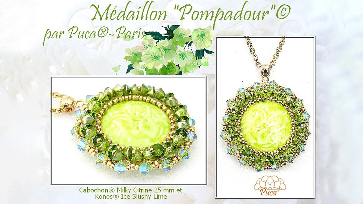 Pompadour medallion with pearls by Puca® diagram
