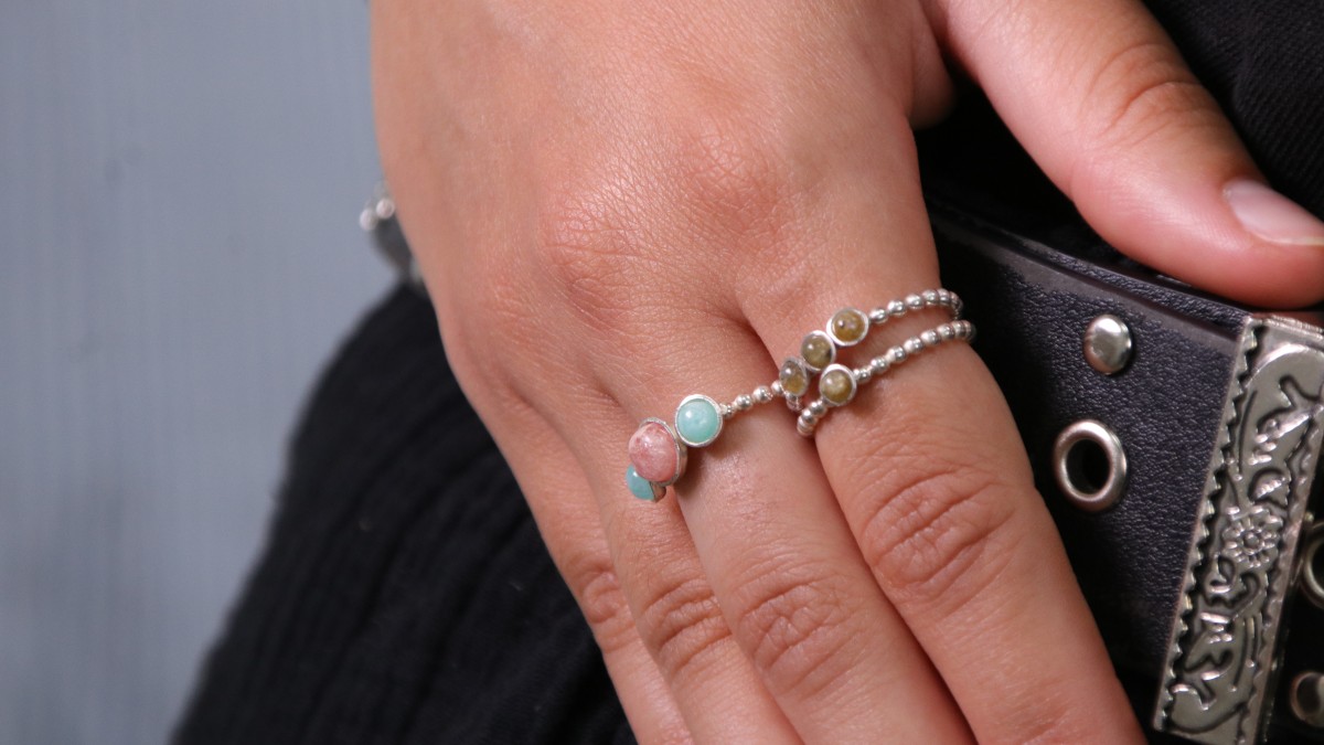 Schema Make a 925 Sterling Silver Ring with Amazonite and Labradorite Natural Stones Schema Make a 925 Sterling Silver Ring with Amazonite and Labradorite Natural Stones