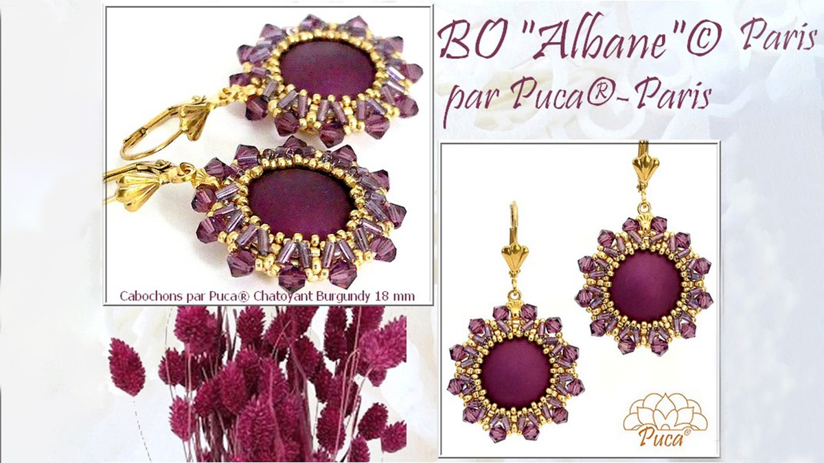 Schema  Albane earrings with pearls by Puca®, France
