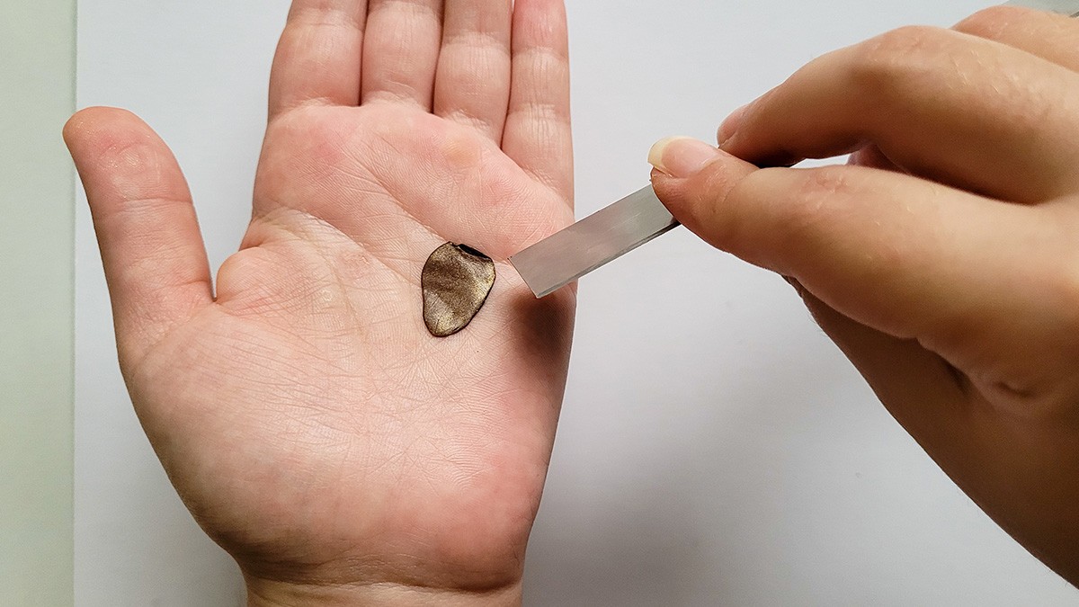 Polymer clay golden flower earrings : Step 8