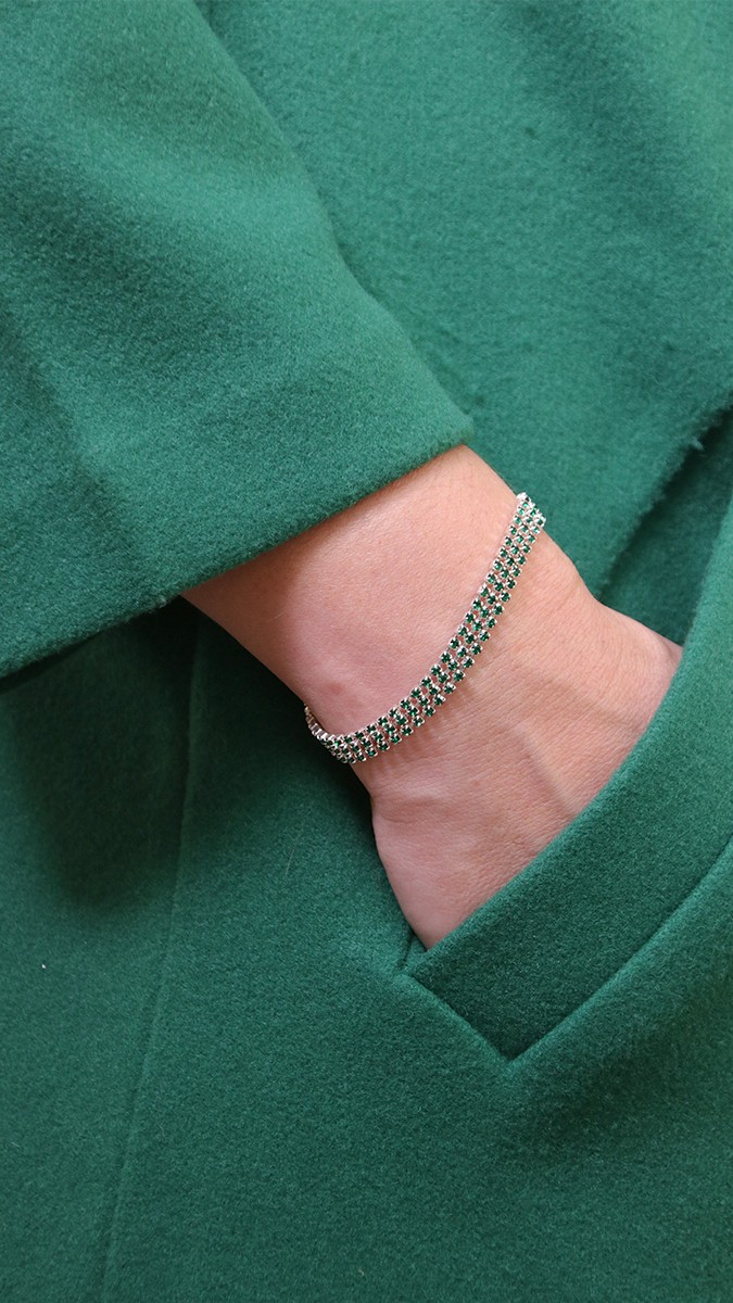 Schema  Silver strass multirang bracelet