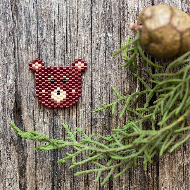 Schema  DIY - Weaving brick stitch bear's head