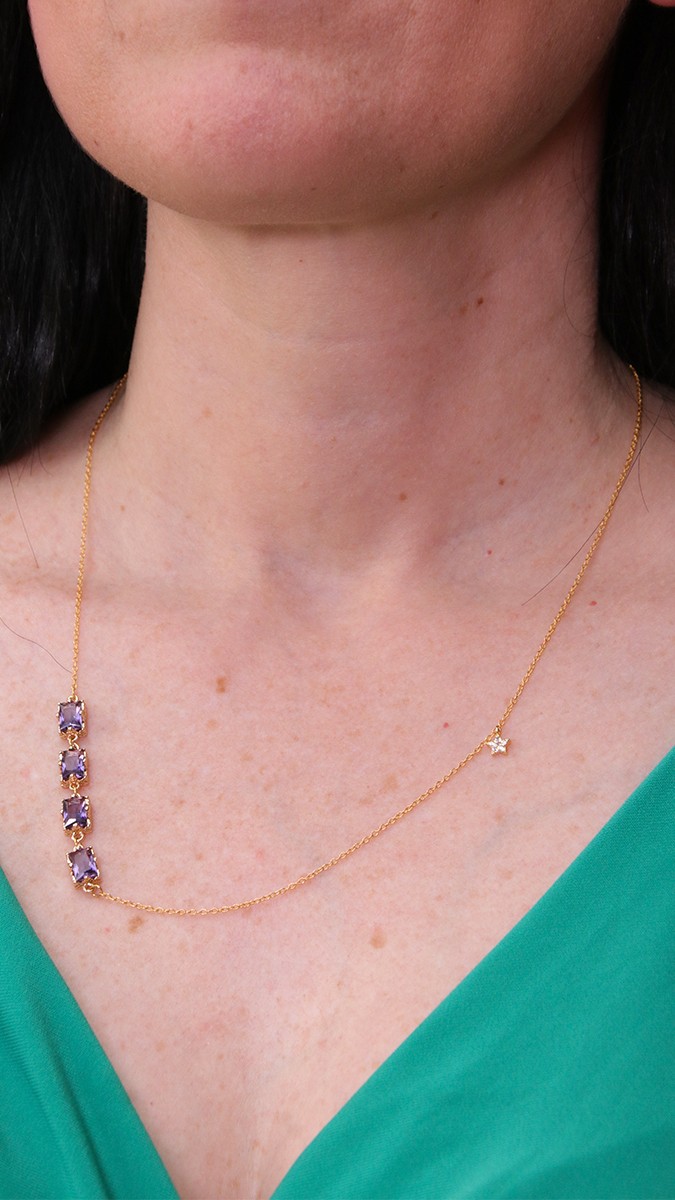 Schema  Necklace with faceted glass spacers