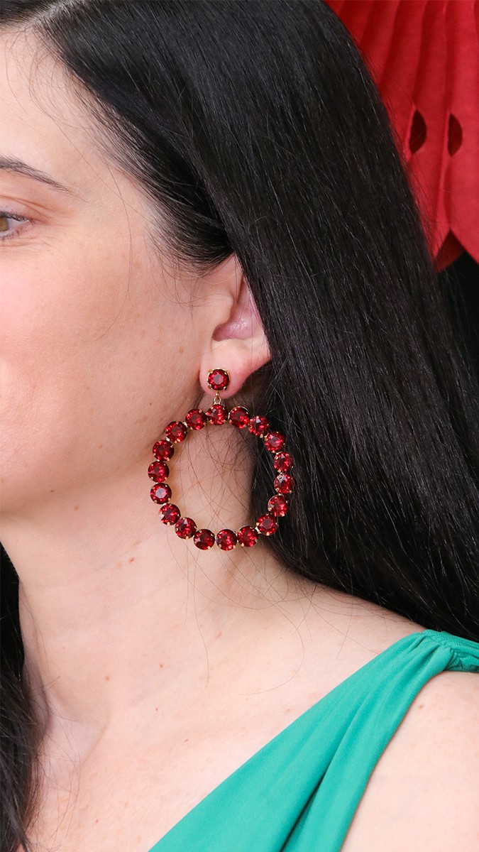 Aurora crystal pendant earrings