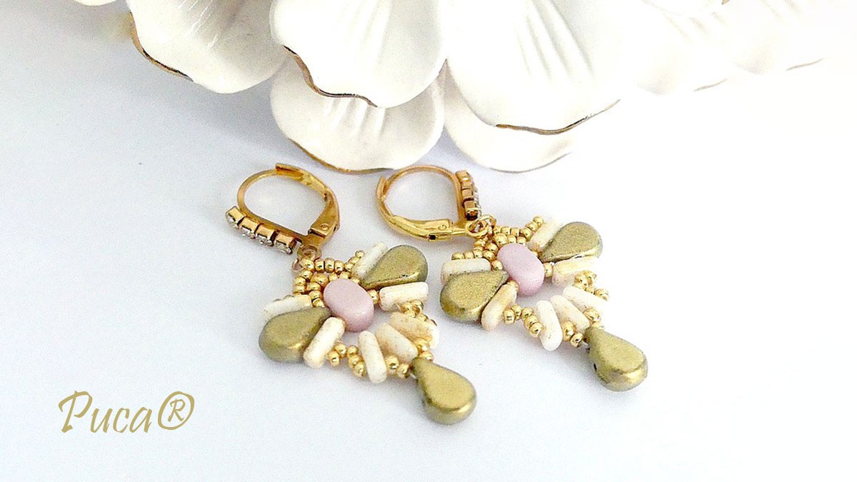 Schema  Aïna earrings with Amos by Puca® beads