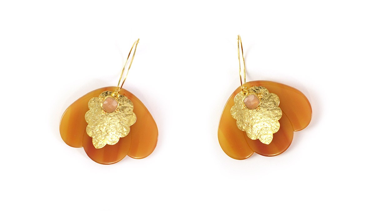 3-petal earrings in acetate and gold leaves : Step 5 3-petal earrings in acetate and gold leaves : Step 5