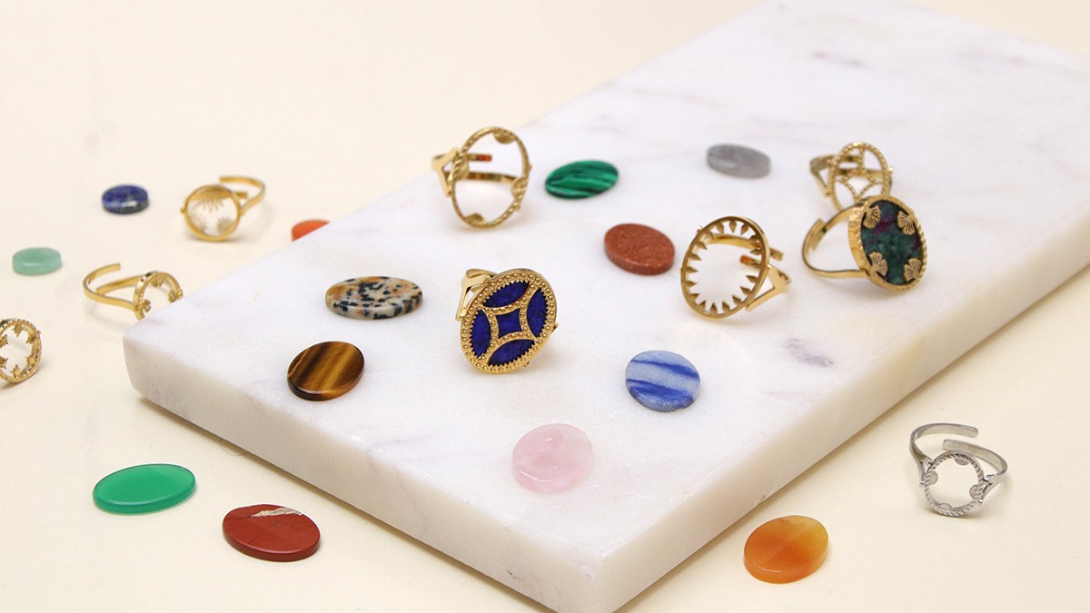 Schema  DIY Easy Stainless Steel Rings and Gemstone Cabochons