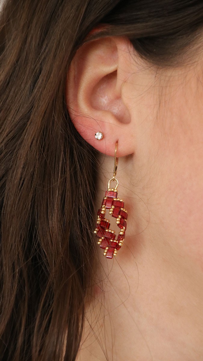 Half Tila dangling earrings
