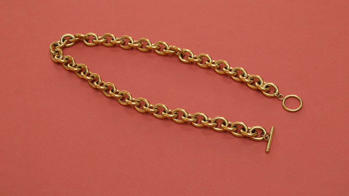 Necklace with T clasp and heart pendant : Step 1