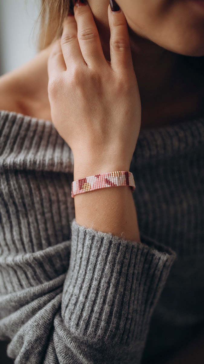 Miyuki pearl bracelet beginner loom