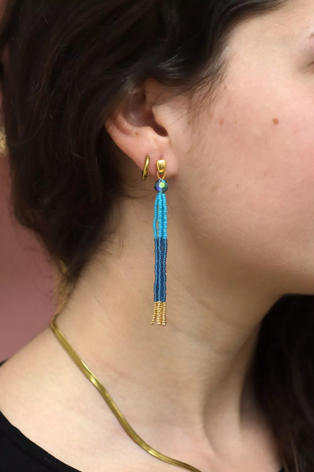 Schema Miyuki seed bead pendant earrings Schema Miyuki seed bead pendant earrings