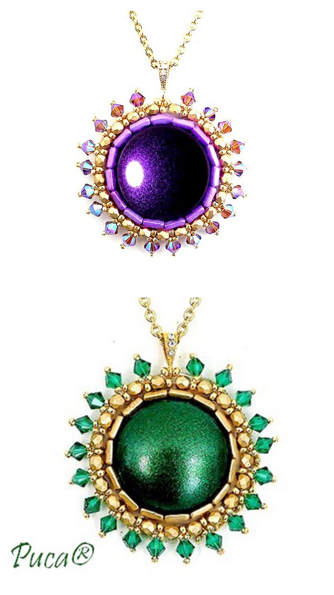 Schema  Azel Pendant with cabochon by Puca®, France