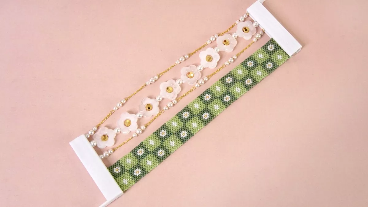 Schema  Miyuki weaving bracelet Peyote Pair with Hiilos clasp