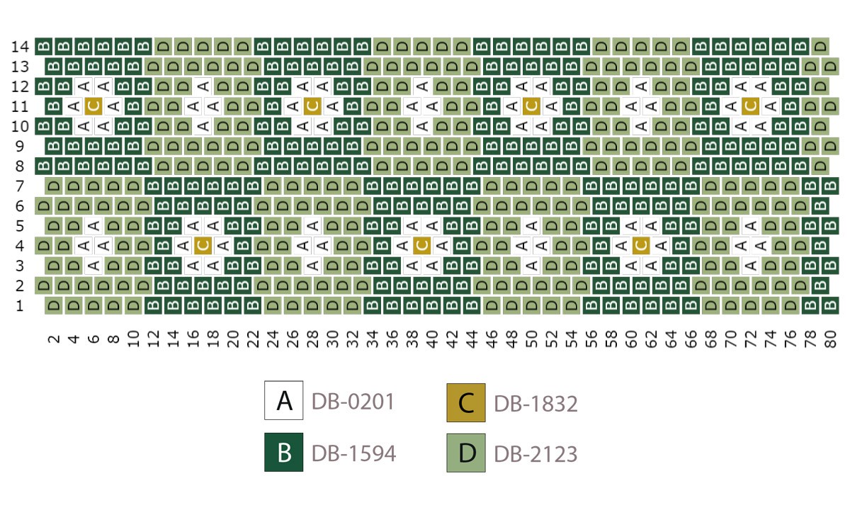 Schema  Miyuki weaving bracelet Peyote Pair with Hiilos clasp