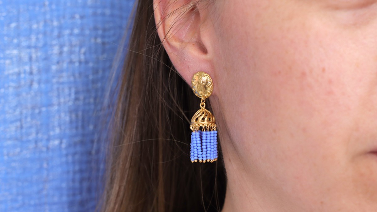 Schema  Indian pendant earrings Coupoles Jhumka