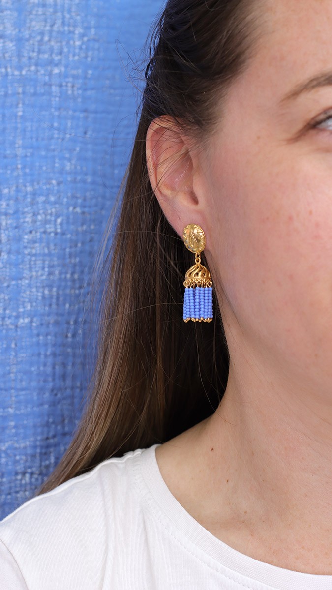 Schema  Indian pendant earrings Coupoles Jhumka