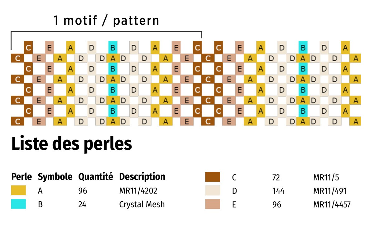 Schema  CRAW stitch bracelet in seed beads