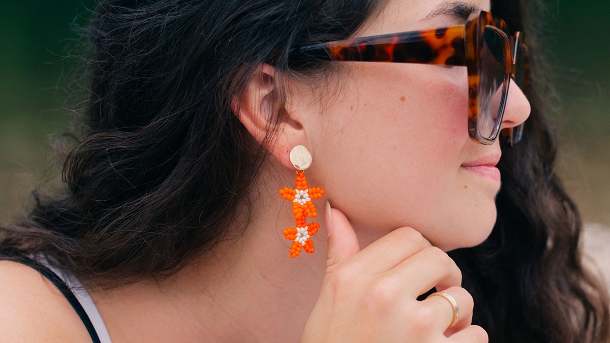 Starfish pendant earrings