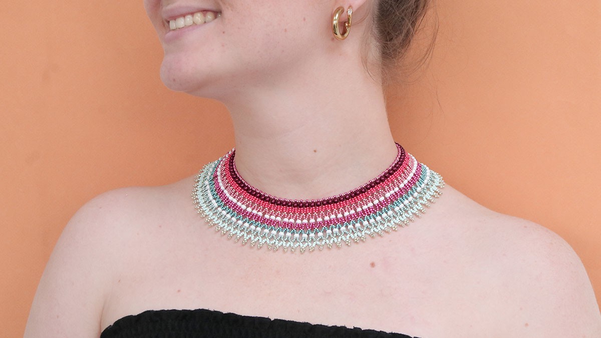 Schema 11/0 seed beads netting necklace Schema 11/0 seed beads netting necklace