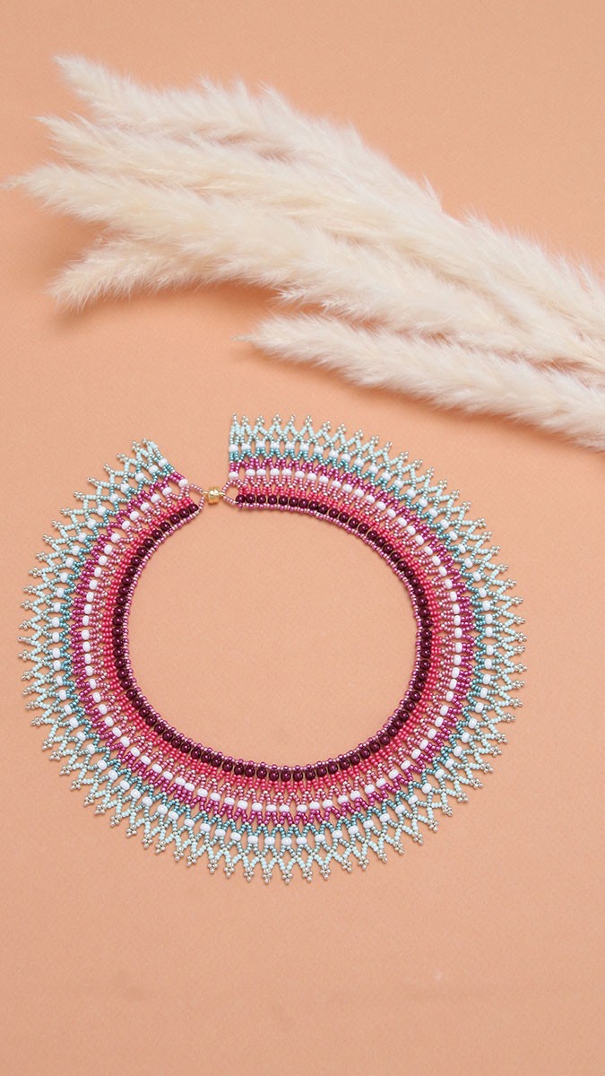 Schema 11/0 seed beads netting necklace Schema 11/0 seed beads netting necklace