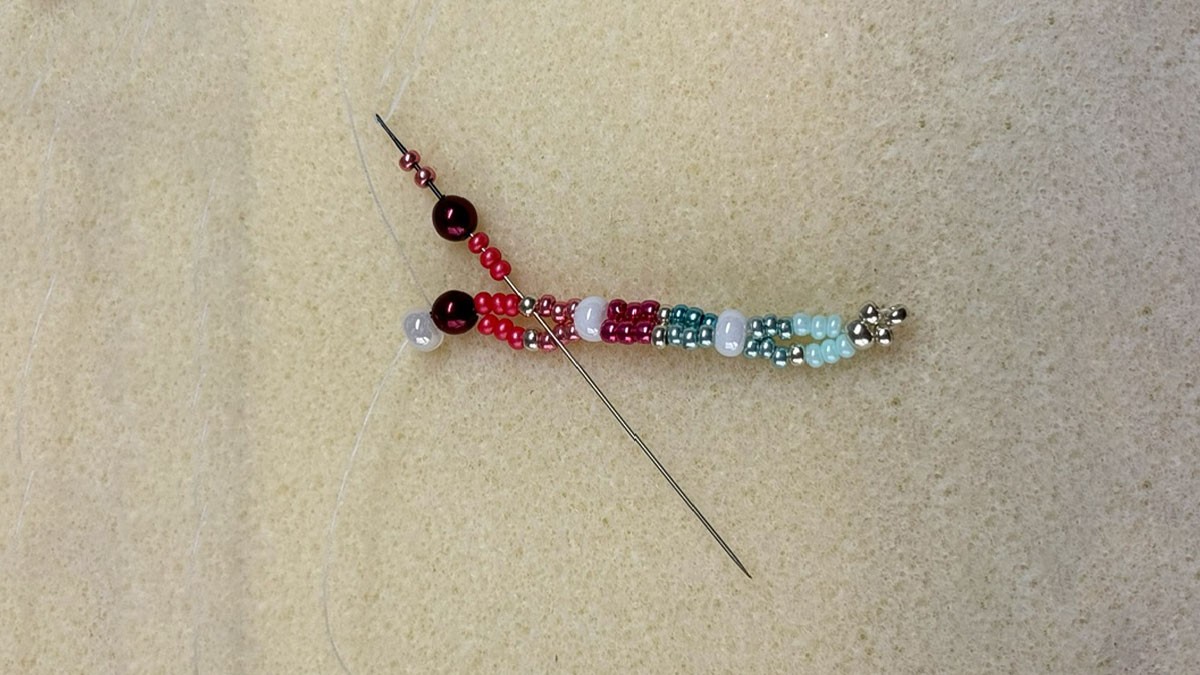 11/0 seed beads netting necklace : Step 6 11/0 seed beads netting necklace : Step 6