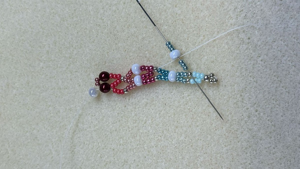 11/0 seed beads netting necklace : Step 8 11/0 seed beads netting necklace : Step 8