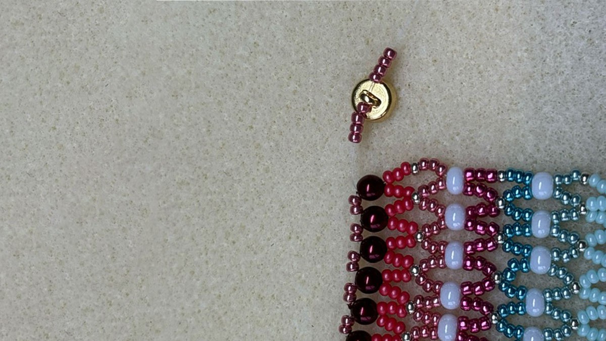 11/0 seed beads netting necklace : Step 12 11/0 seed beads netting necklace : Step 12