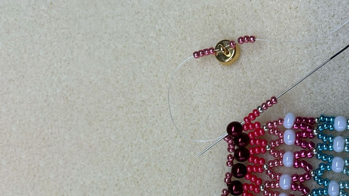 11/0 seed beads netting necklace : Step 13 11/0 seed beads netting necklace : Step 13