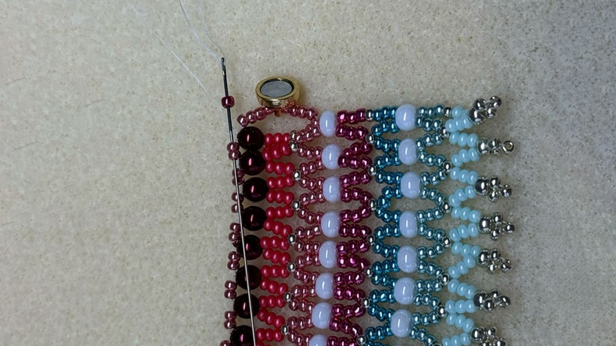 11/0 seed beads netting necklace : Step 14 11/0 seed beads netting necklace : Step 14