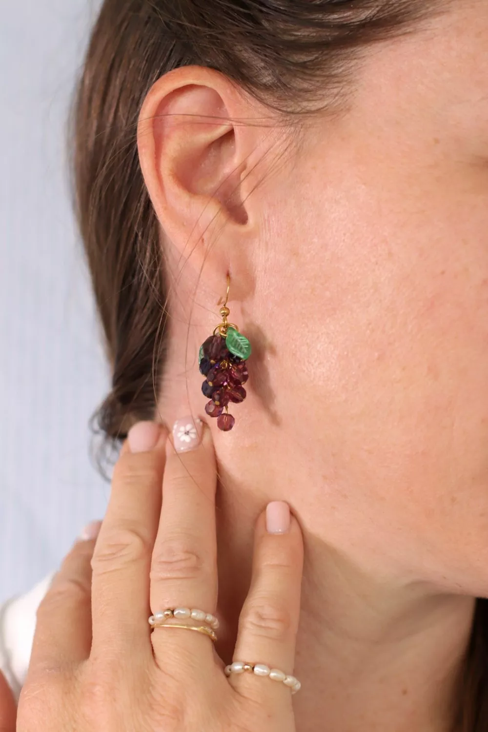 Boucles d'oreilles grappe de raisin