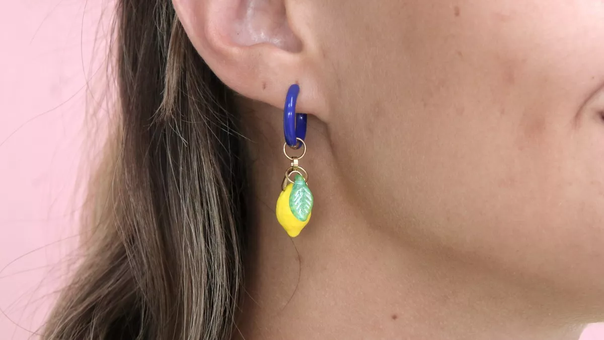 Schema Lemon earrings with colorful hearts Schema Lemon earrings with colorful hearts