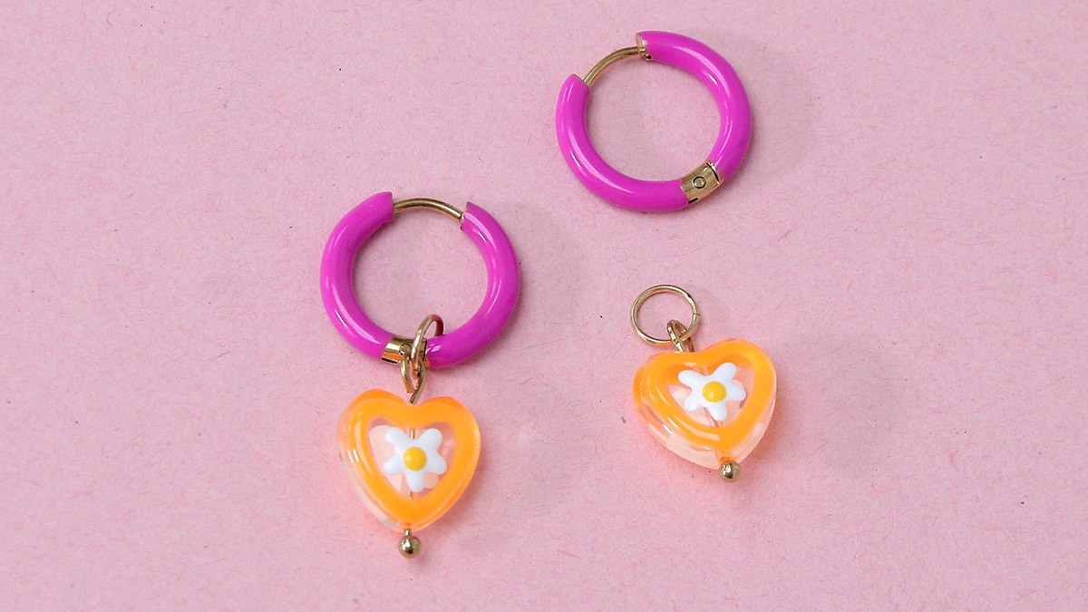 Lemon earrings with colorful hearts : Step 3 Lemon earrings with colorful hearts : Step 3
