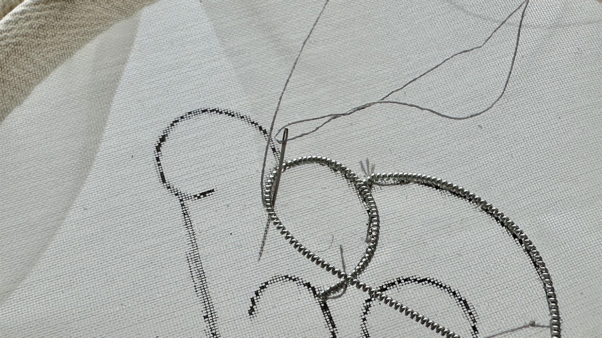 Misty Moon Jewelry Brooch with Cannetille and Kreinik Thread : Step 3 Misty Moon Jewelry Brooch with Cannetille and Kreinik Thread : Step 3