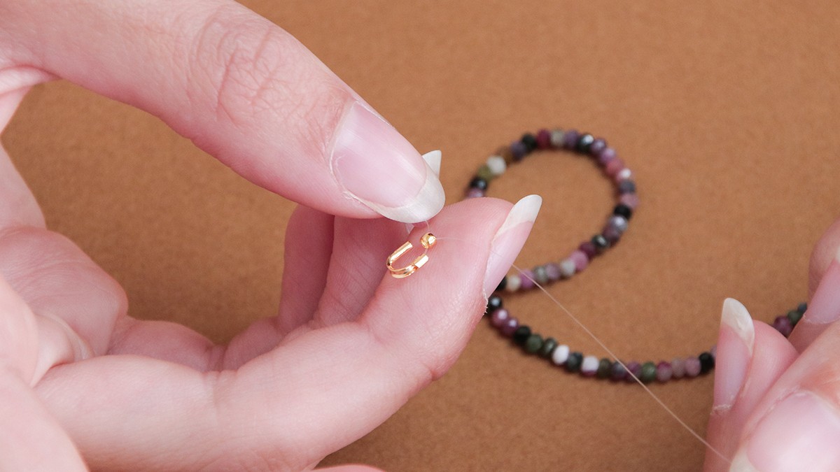 Natural stone necklace and heart charm tutorial : Step 4